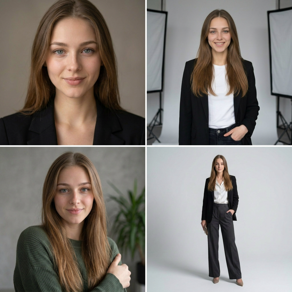 AI-фотосессия: одно исходное фото и серия новых кадров в разных образах